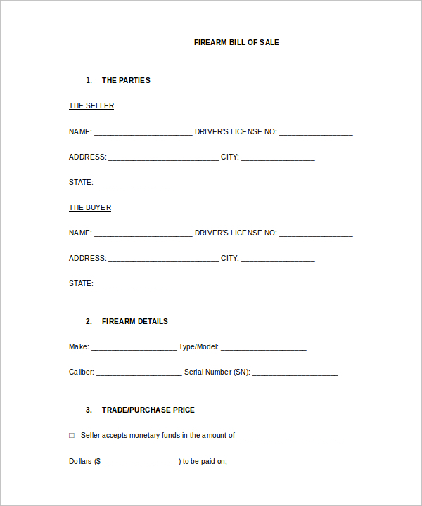 Gun Bill of Sale