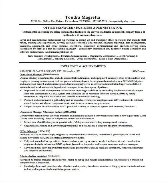 International Sales Marketing Executive Résumé