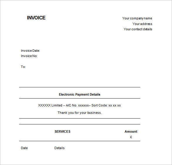 Invoice Template UK