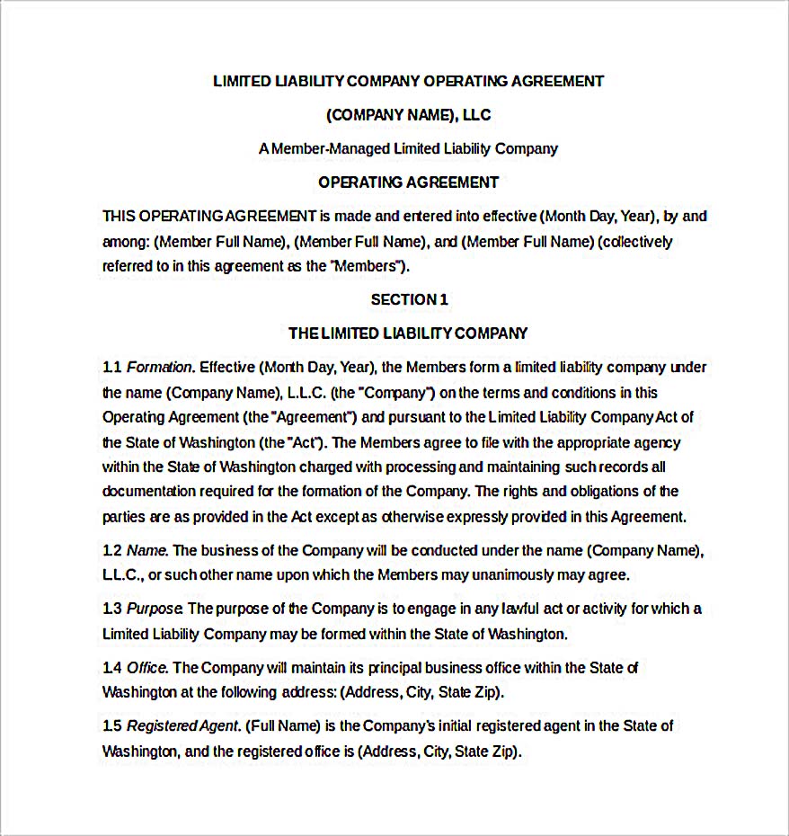 LIMITED LIABILITY COMPANY OPERATING AGREEMENT
