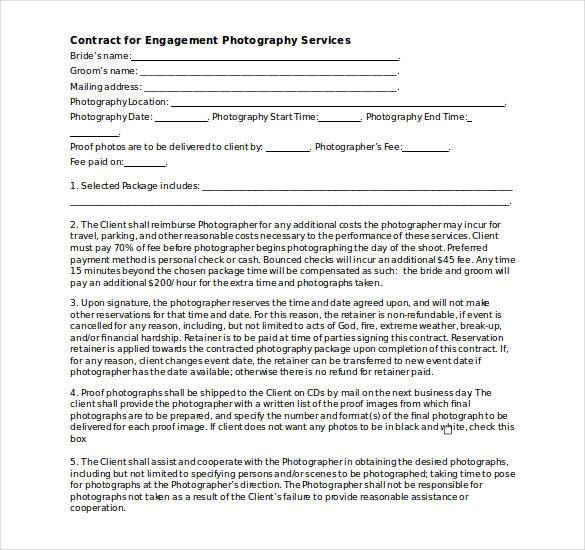 Photography Contract Template Word
