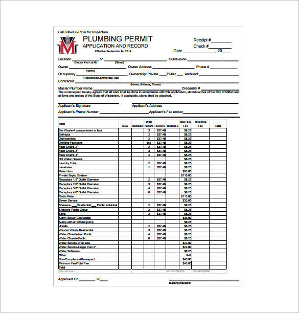 Plumbing Receipt