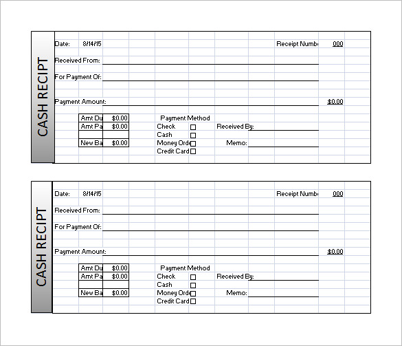 Receipt Template Excel