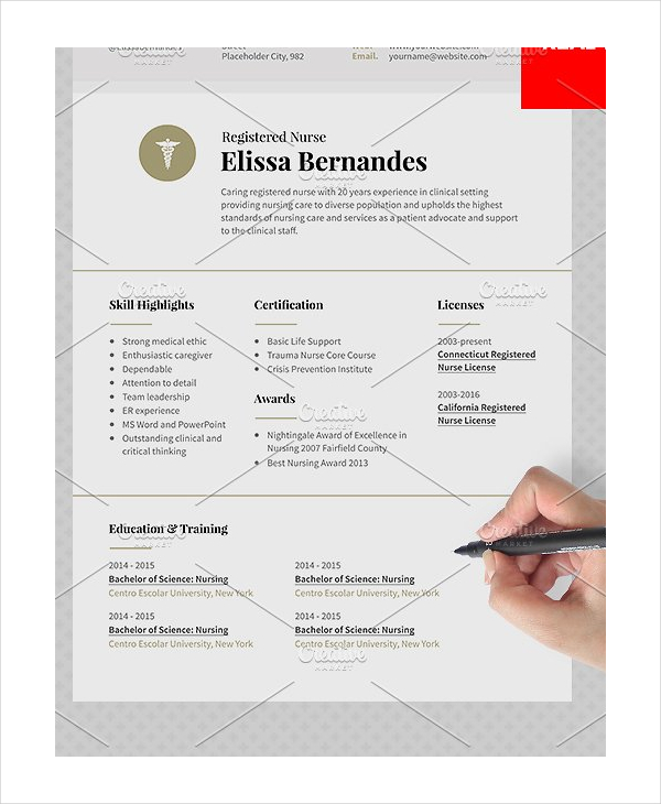 Registered Nurse Resume Sample