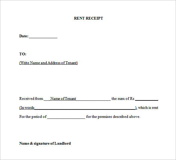 Rent Receipt