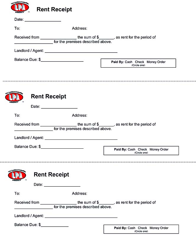 Rent Receipt