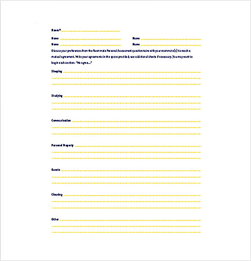 Roommate Lease agreement form
