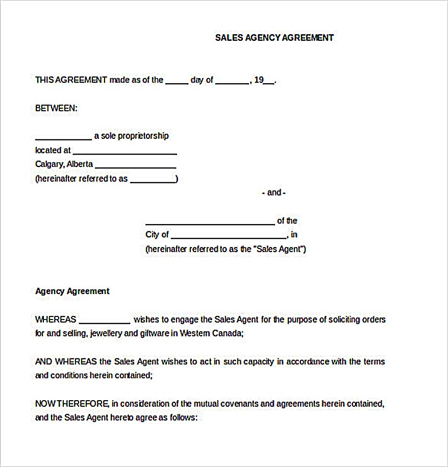 Sample Sales Agreement Template