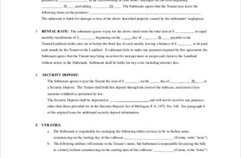 Sample Sublease Agreement Download