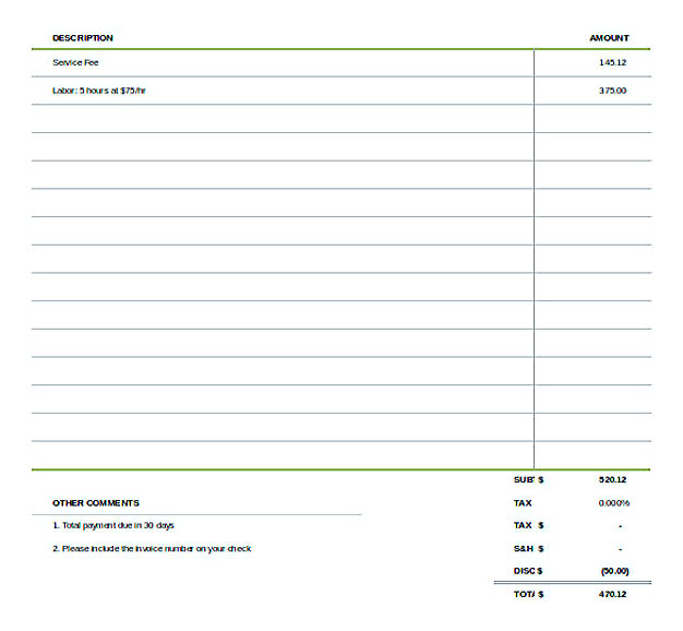 Simple Invoice Template