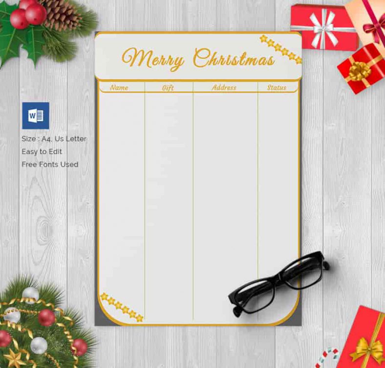 Special Christmas Gift List 788x753