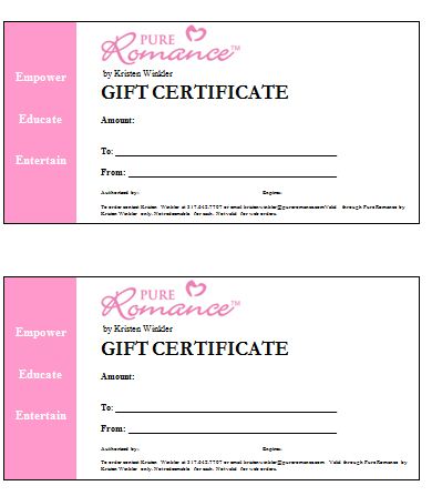 gift certificate award template