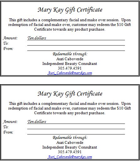 gift certificate template blank