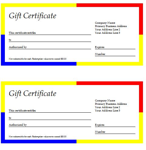 gift certificate template download