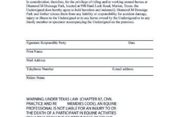 hold harmless agreement sample wording