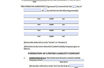 llc operating agreement pdf