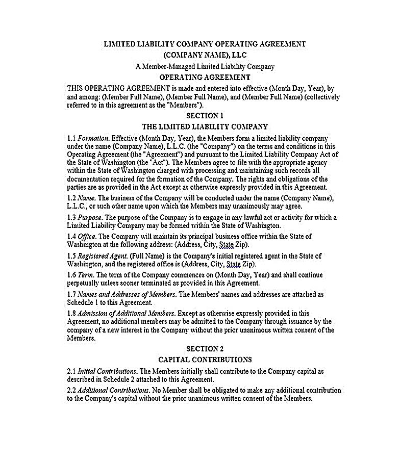 llc operating agreement