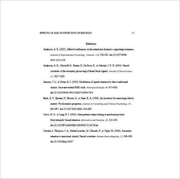 reference list template