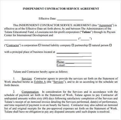 Service Agreement Template Pdf