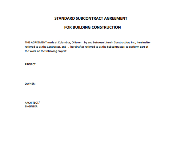 standard construction contract
