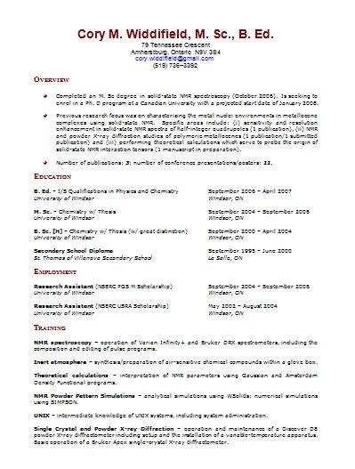 teacher resume