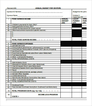 Annual Budget Template Word