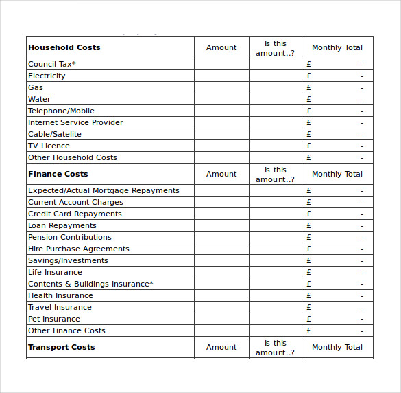 Budget Calculator Spreadsheet Sample Template Free
