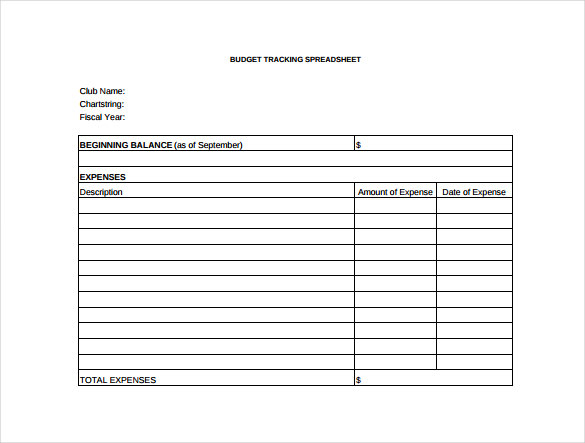 Budget Tracking Spreadsheet Format Free