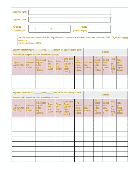Daily Payroll templates