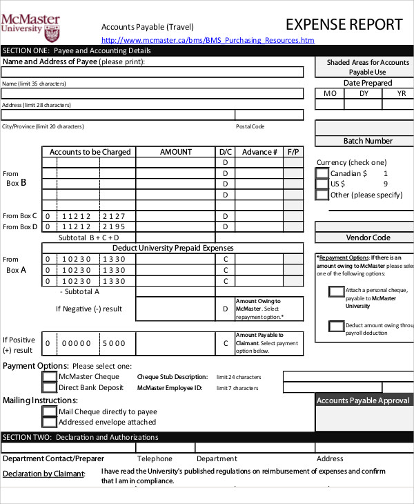 Expense Report Template