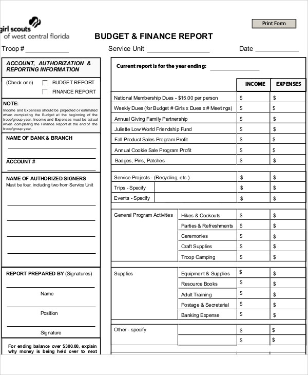 Financial Budget