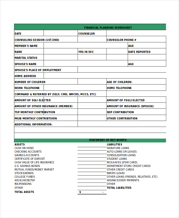 Financial Monthly Budget Template