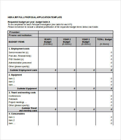 Free Budget Template Word