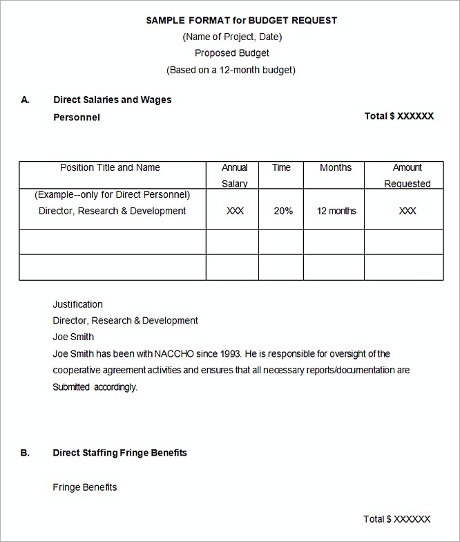 Mentorship Project Sample Budget Proposal Template