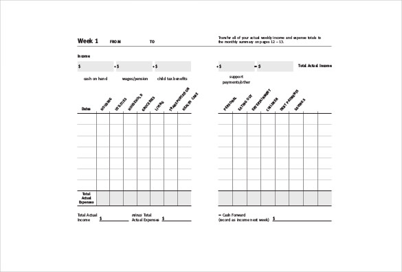 Monthly Expense Tracker Free Format