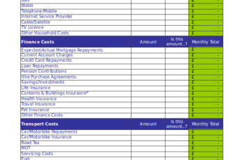 Mortage Montly Budget Template