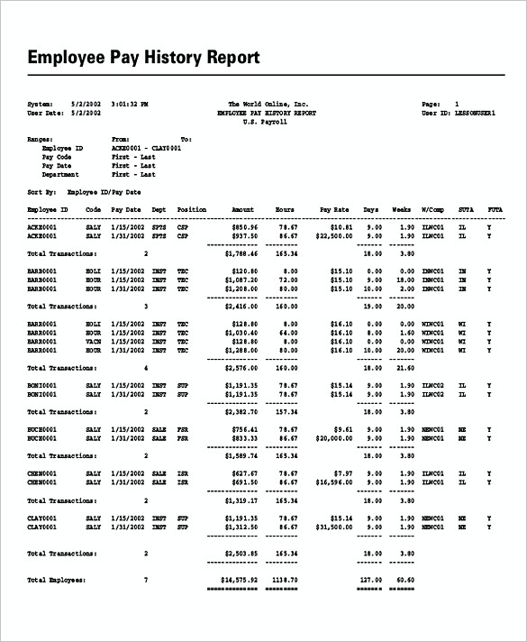 Online Payroll templates