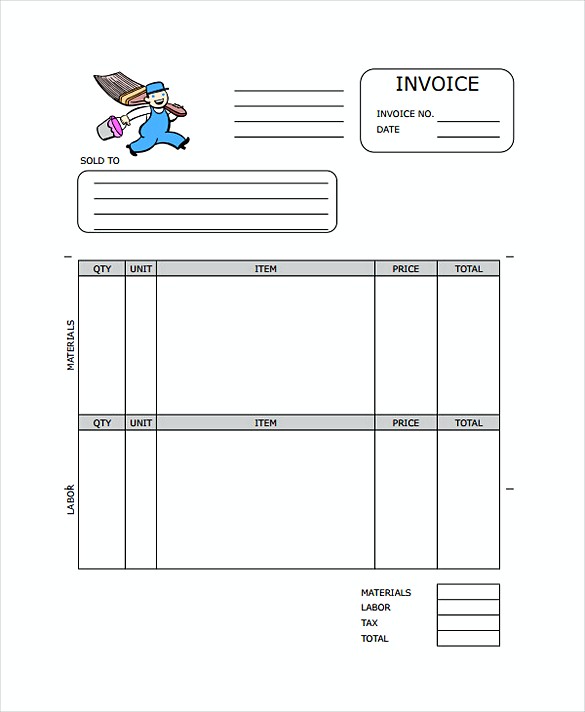Painting Contractor Invoice templates