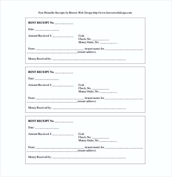 Printable Rent Receipts