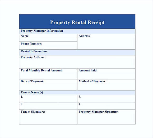 Property rent Receipt PDF Free