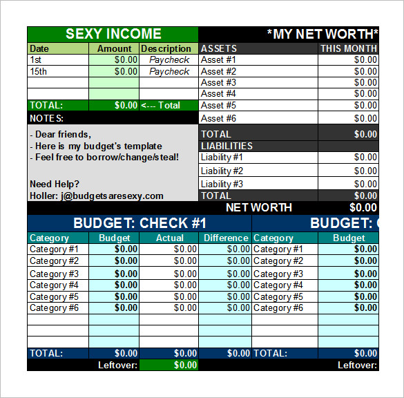 Sample Budget Planner Excel