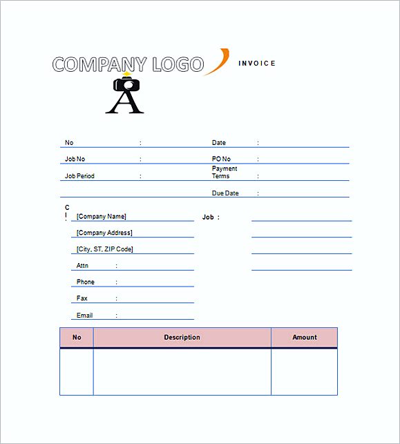 Wedding Photography Invoice templates