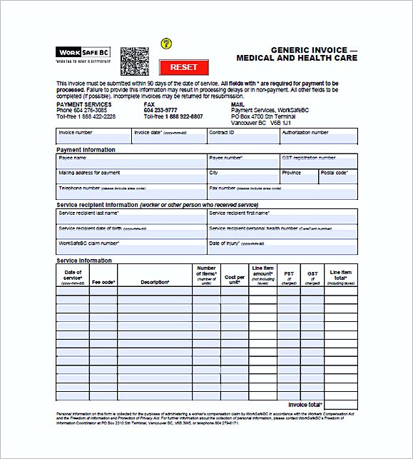 medical office invoice templates