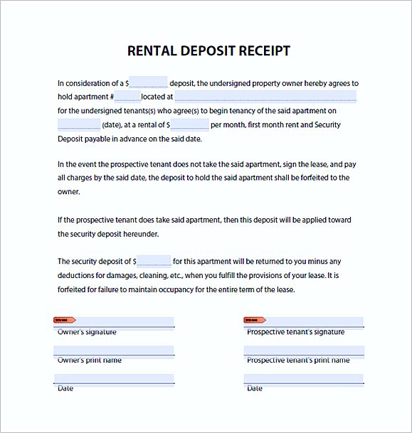 rent Deposit Receipt PDF 1