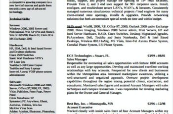 IT Networking Manager resume template