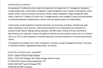 Project Manager Resume
