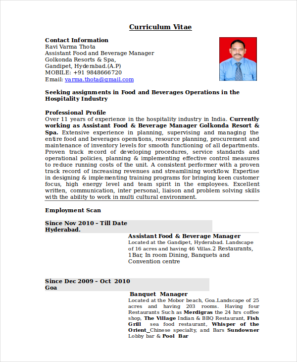 Restaurant Shift Manager Resume