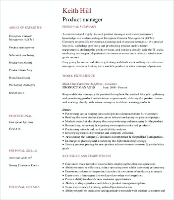 Software Product Manager Resume