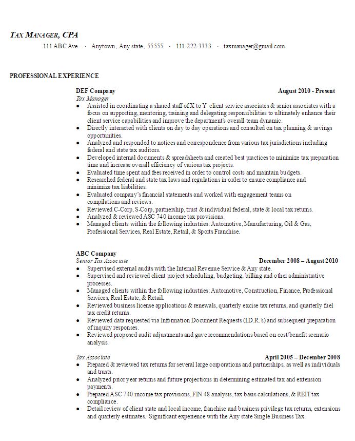 Tax Manager