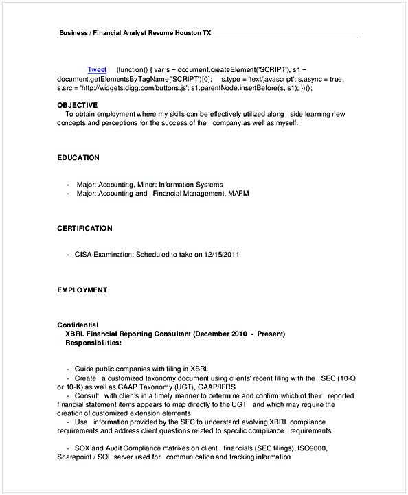 Business Financial Analyst Resume Template Business Financial Analyst Resume Template